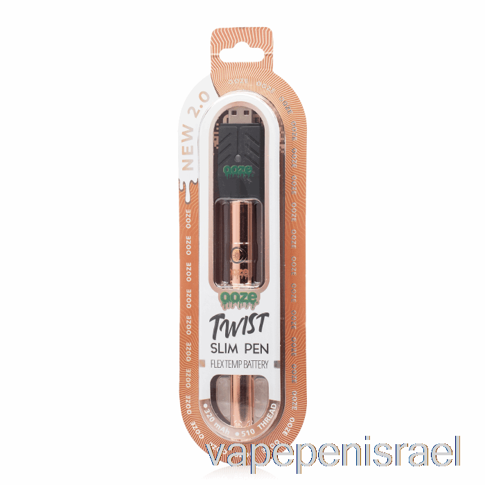 חד פעמי Vape Israel Ooze Slim Twist Pen 2.0 Flex Temp סוללת רוז גולד